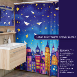 Cortina de ducha urbana Starry Nights