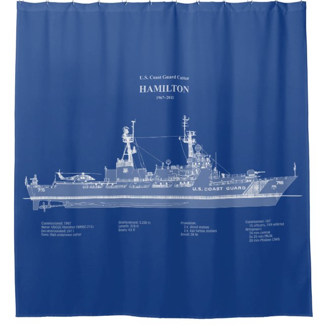 Cortina De Ducha USCG Cutter Hamilton whec-715 - ABD (Anverso)