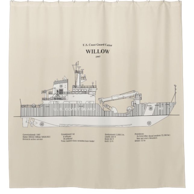 Cortina De Ducha USCG Cutter Willow wlb-202 - SBD (Anverso)
