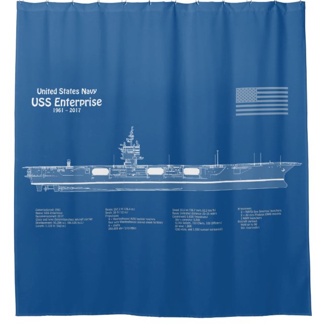 Cortina De Ducha USS Enterprise - Planes para el diseño general de  (Anverso)