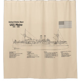 Cortina De Ducha USS Maine - Planes de trazado de buques SD