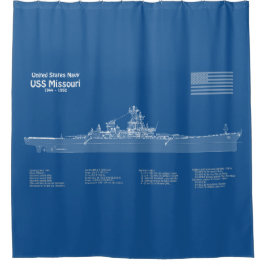 Cortina De Ducha USS Missouri - Planes de trazado de buques ABD