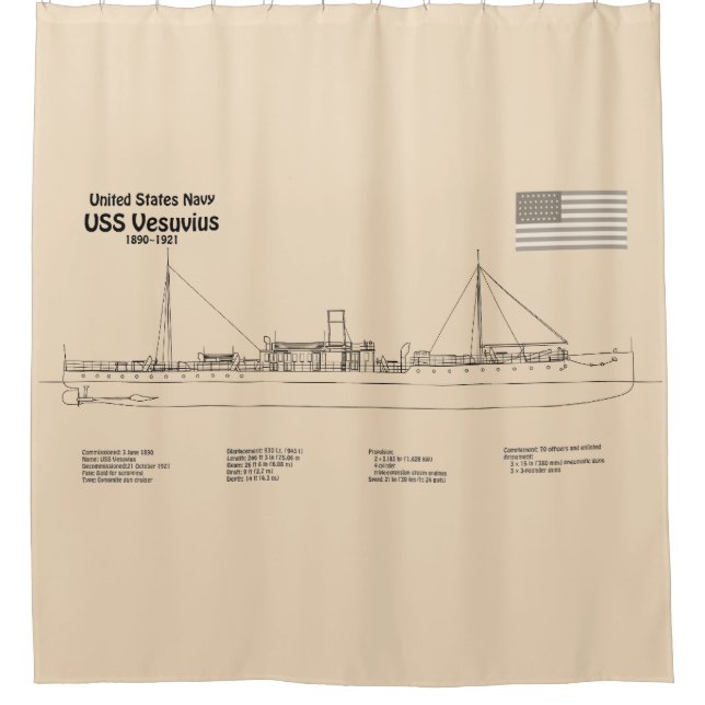 Cortina De Ducha USS Vesuvius - Planes de trazado de buques SD (Anverso)