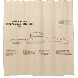 Cortina De Ducha USS Zumwalt - Planes de trazado de buques SD