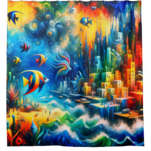 Cortina De Ducha "Utopía sumergida: Atlantis reimaginada"