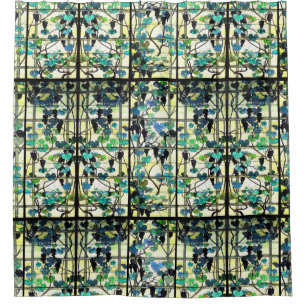 Cortina De Ducha Uvas del viñedo del vitral de Nouveau Tiffany del