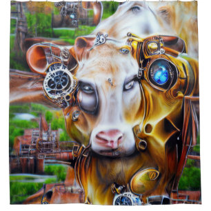 Cortina De Ducha Vaca cibernética de vapor