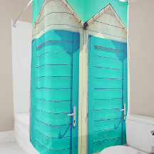 Vacaciones frente a la playa Cabana turquesa blanc