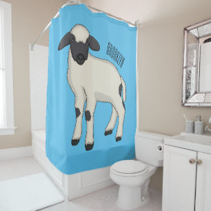 Cortina De Ducha Valais Blacknose ilustracion personalizado ovino
