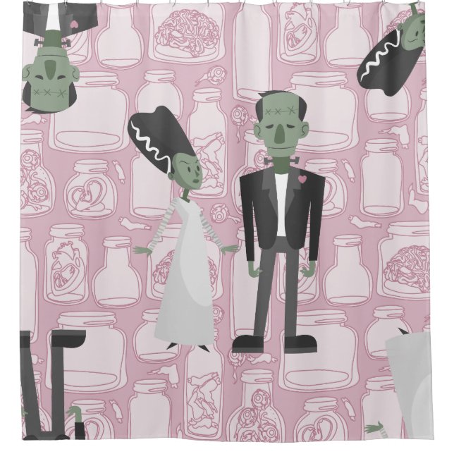 Cortina De Ducha valentines bride frankenstein monstruos (Anverso)