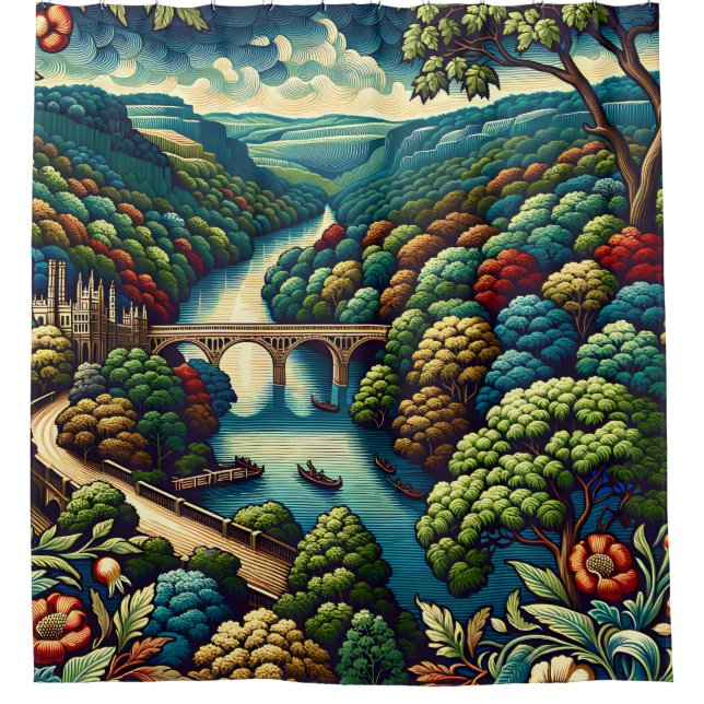 Cortina De Ducha "Valle del Río Encantado" (Anverso)