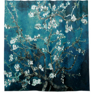 Cortina De Ducha Van Gogh Almond Blossoms : Verde azulado oscuro