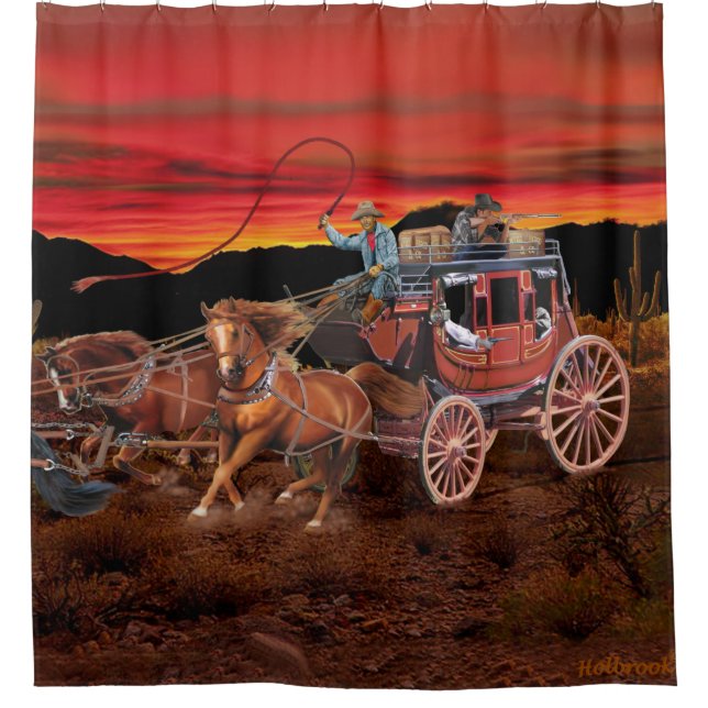 CORTINA DE DUCHA VAQUEROS DE DILIGENCIA (Anverso)