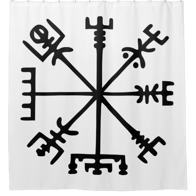 Cortina De Ducha Vegvísir (brújula vikina) (Anverso)