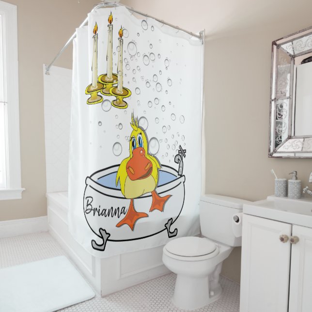 Cortina de ducha Velas de burbujas de pollo amaril (In situ)