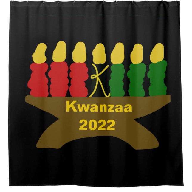 Cortina De Ducha Velas de Kwanzaa (Anverso)
