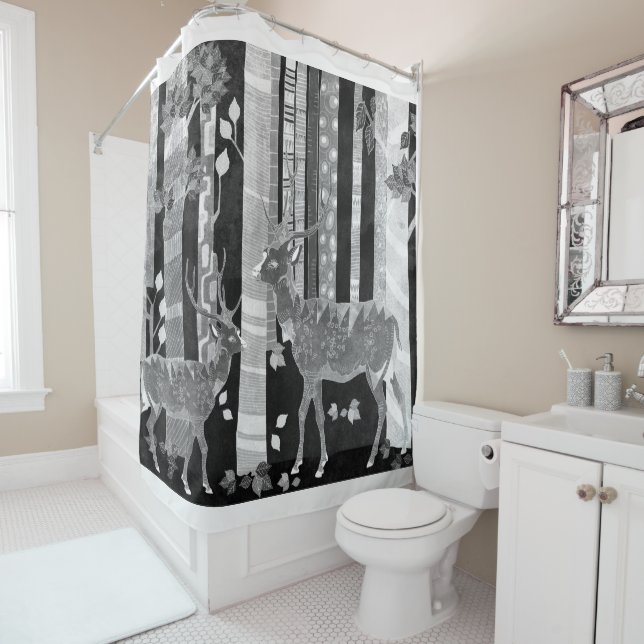 Cortina De Ducha Venado en el bosque (In situ)