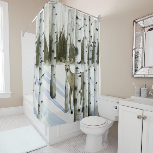 Cortina De Ducha Venado en la nieve (In situ)