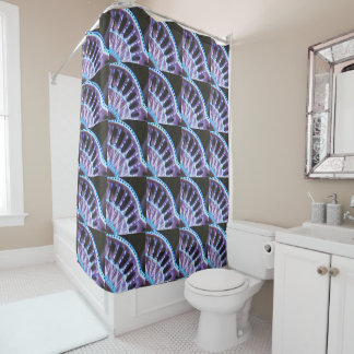 CORTINA DE DUCHA VENTILADORES ARQUITECTURALES AZULES VIOLETAS