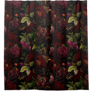 Cortina De Ducha Verano Vintage Romanticismo Maximalismo Moody Flor