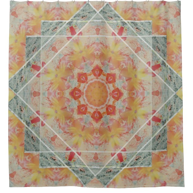 Cortina de ducha verde azulada de la llama del (Anverso)