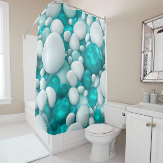 Cortina De Ducha Verde azulado Blue Turquoise Pearl Aqua White Resu