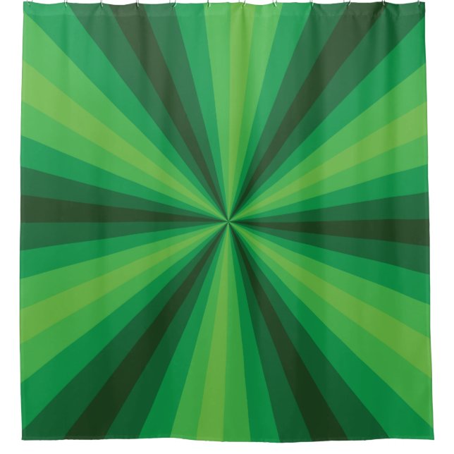 Cortina de ducha verde de ilusión óptica (Anverso)