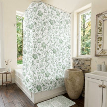 Verde Salvia Jardín Vintage Floral Toile Francés