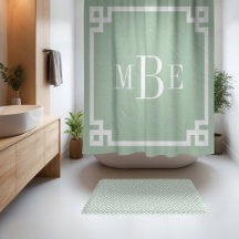 Verde Salvia y Clave Griega Blanca | Monogramado