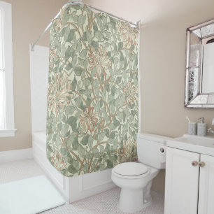 Cortina De Ducha Verde Suave Vintage William Morris Honeysuckle