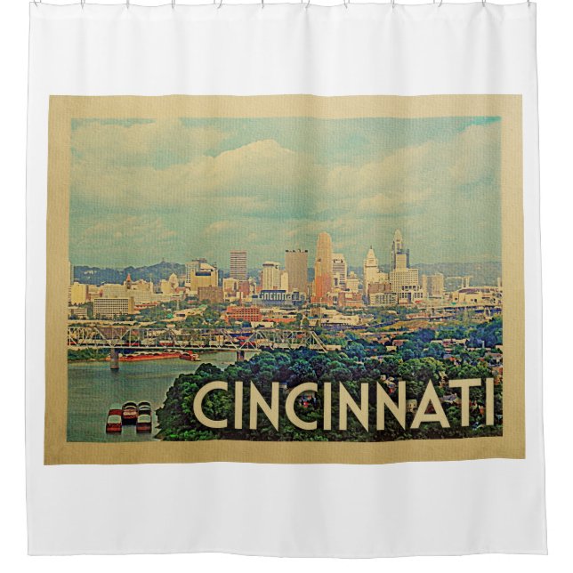 Cortina De Ducha Viaje de Cincinnati Ohio (Anverso)