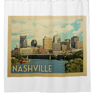 Cortina De Ducha Viaje de Vintage de Nashville Tennessee