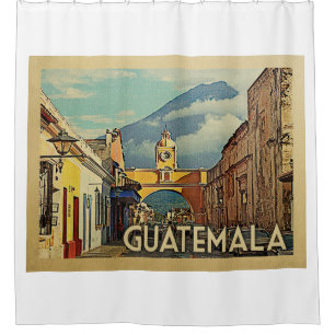 Cortina De Ducha Viaje del vintage de Guatemala