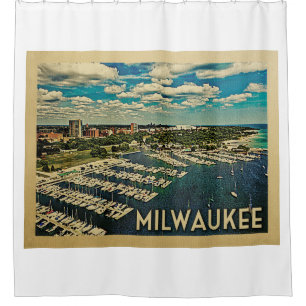 Cortina De Ducha Viaje del vintage de Milwaukee Wisconsin