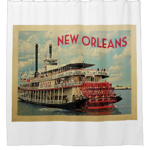 Cortina De Ducha Viaje del vintage de New Orleans Luisiana