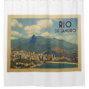 Cortina De Ducha Viaje del vintage de Río de Janeiro el Brasil