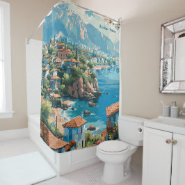 Cortina De Ducha Viajes de Ilustracion de arte de Antalya Turkey