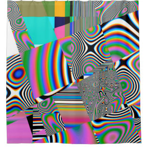 Cortina De Ducha Vibrante fondo abstracto. Patrón colorido. Geo