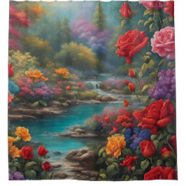 Cortina De Ducha "Vibrante Jardín Brook"