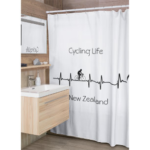 Cortina De Ducha Vida en bicicleta, personalizable de Nueva Zelanda