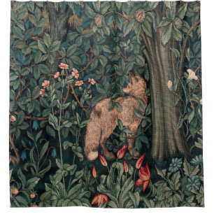 Cortina De Ducha Vida silvestre William Morris Greenery Fox