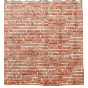 Cortina De Ducha Vieja textura de pared de ladrillo rojo.