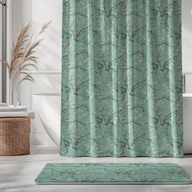 Cortina De Ducha Vincent Van Gogh Almond Blossom on Mint Green (Subido por el creador)