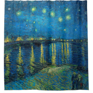 Cortina De Ducha Vincent Van Gogh Noche estrellada sobre el Ródano