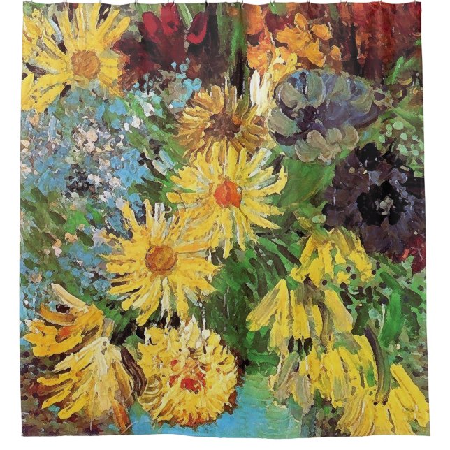 Cortina De Ducha Vincent Van Gogh - Vase Con Daisies Y Anemones (Anverso)