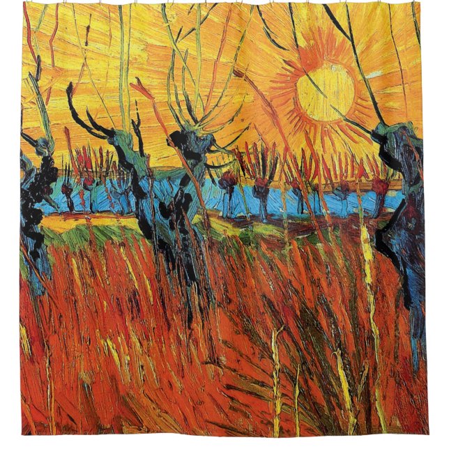 Cortina De Ducha Vincent Van Gogh - Willows At Sunset Bella Artes (Anverso)