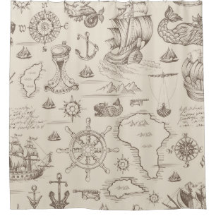 Cortina De Ducha Vintage abstract seamless pattern on the theme of