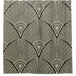 Cortina De Ducha vintage, art nouveau, beige, gray, art deco, frenc