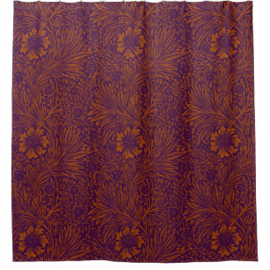 Cortina De Ducha Vintage bonito naranja oscuro morado patrón floral