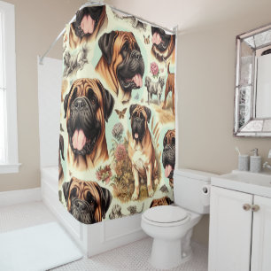 Cortina De Ducha Vintage Bullmastiff Seamless